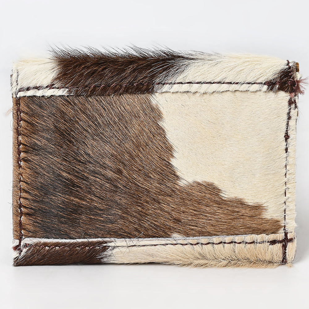 LC-ADBGZ141 Hair-On Cowhide Card Holder - Western Leather Mini Wallet