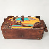 LC-ADBG516 Tooled Leather & Saddle Blanket Duffel Bag Belle Western Travel Weekender by American Darling