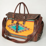 LC-ADBG516 Tooled Leather & Saddle Blanket Duffel Bag Belle Western Travel Weekender by American Darling