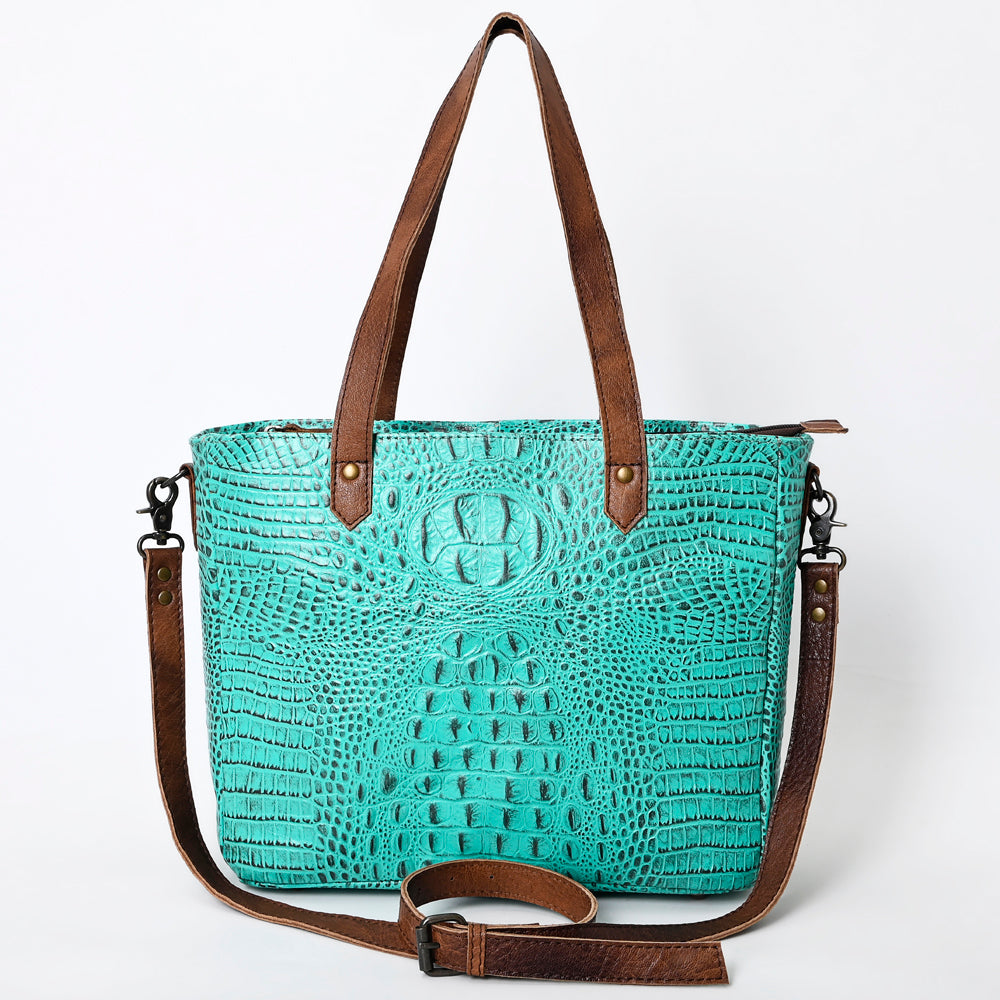 LC-ADBG957 Tote Crocodile Embossed Genuine Western Leather Bag Mae