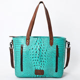 LC-ADBG957 Tote Crocodile Embossed Genuine Western Leather Bag Mae