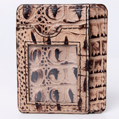 American Darling Crocodile Embossed Western Leather Card-Holder