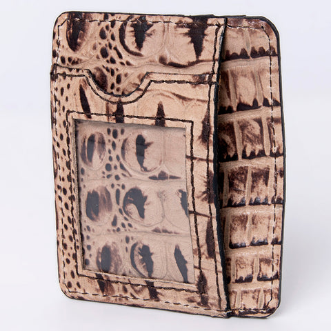 American Darling Crocodile Embossed Western Leather Card-Holder