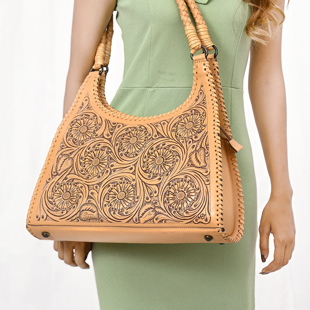 LC-ADBGZ658 Hobo Hand Tooled Genuine Western Leather Women Bag