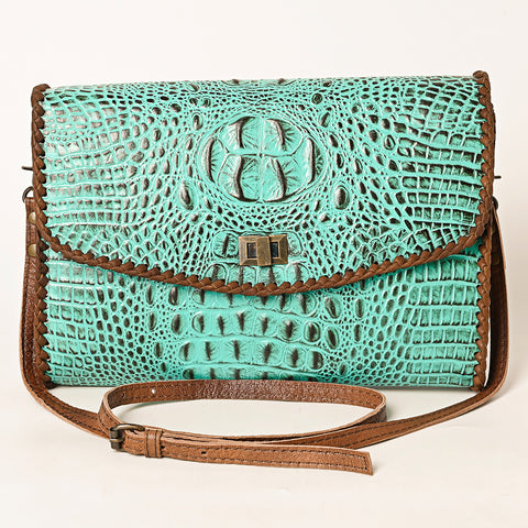 American Darling Western Crocodile-Embossed Leather Handbag  Coin Purse Hand bag