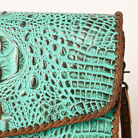 American Darling Western Crocodile-Embossed Leather Handbag  Coin Purse Hand bag