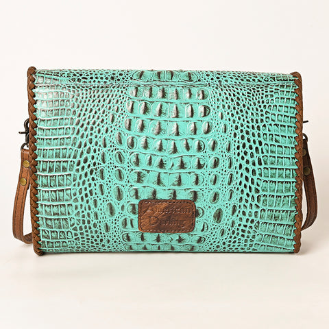 ADBG1023 American Darling Western Crocodile-Embossed Leather Handbag Crossbody Hand bag