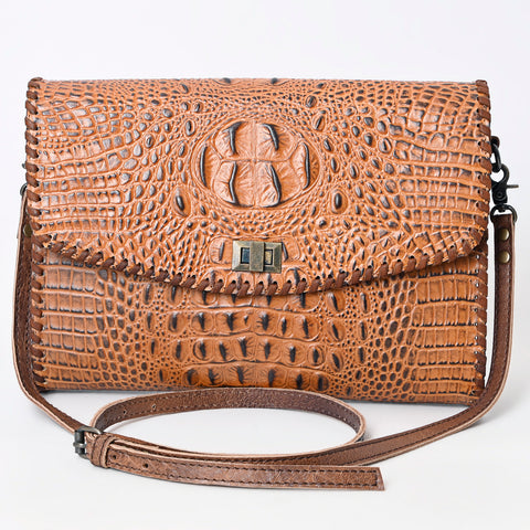 American Darling Western Crocodile-Embossed Leather Handbag  Coin Purse Hand bag