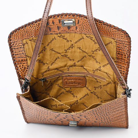 American Darling Western Crocodile-Embossed Leather Handbag  Coin Purse Hand bag