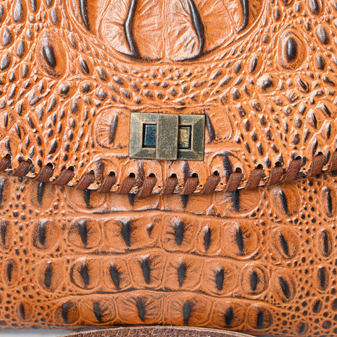 American Darling Western Crocodile-Embossed Leather Handbag  Coin Purse Hand bag