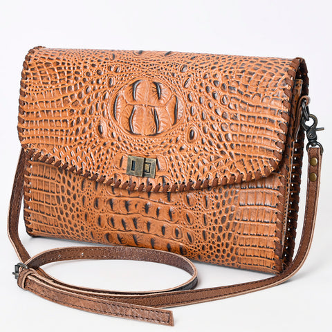 American Darling Western Crocodile-Embossed Leather Handbag  Coin Purse Hand bag