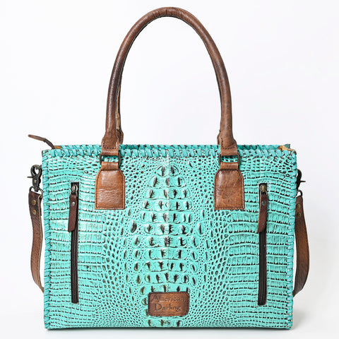 American Darling Crocodile-Embossed Genuine Leather Tote Bag ï¿½ Western Luxury Handbag