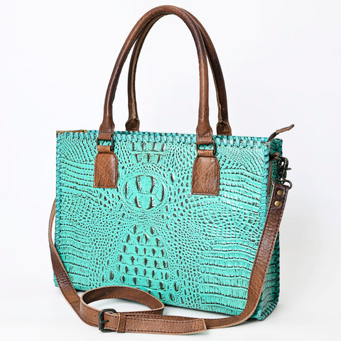American Darling Crocodile-Embossed Genuine Leather Tote Bag ï¿½ Western Luxury Handbag