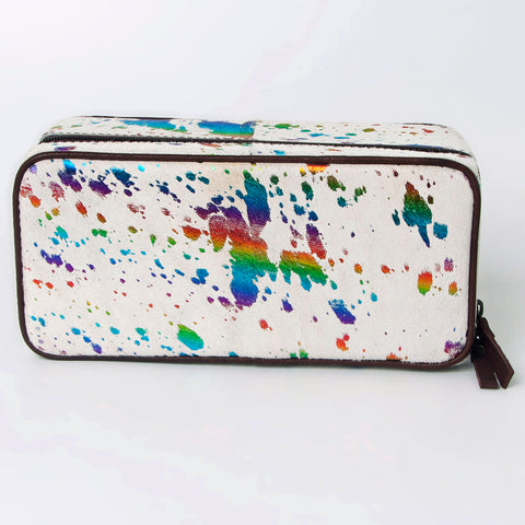 American Darling Western Paint Splatter Hair-On Cowhide Jewelry case
