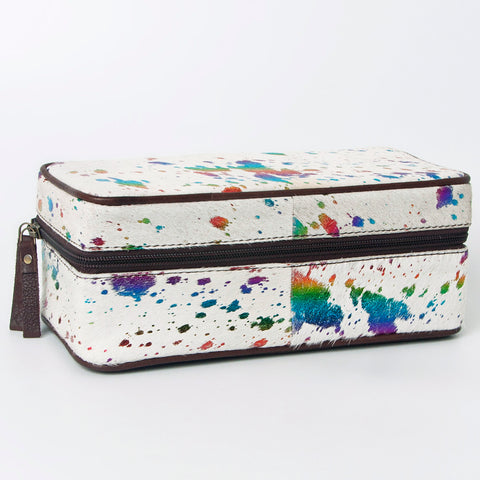 American Darling Western Paint Splatter Hair-On Cowhide Jewelry case
