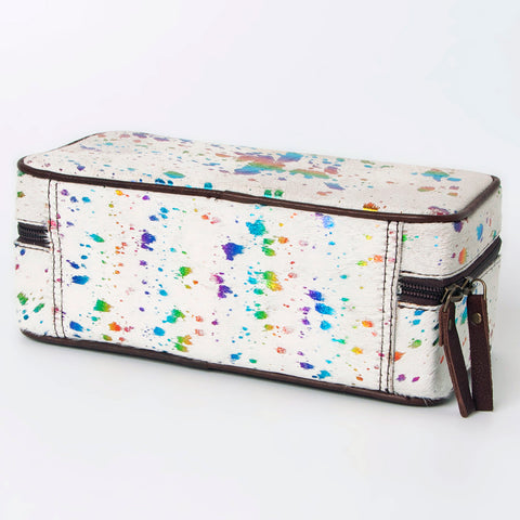 American Darling Western Paint Splatter Hair-On Cowhide Jewelry case