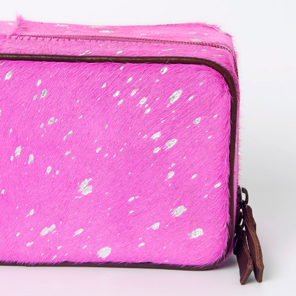 LC-ADBGA318 Unique Cowhide Leather Jewelry Travel Case with Splatter Print