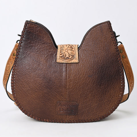 American Darling Crocodile Embossed Hand Tooled Leather Western Crossbody Bag