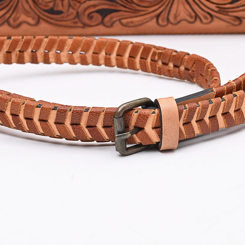 American Darling Handcrafted Western Leather Crossbody Bag Intricate Tooled Floral Design