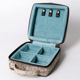 LC-ADBGA311 American Darling Jewelry Case Floral Hand Tooled Leather with Hair-On Hide