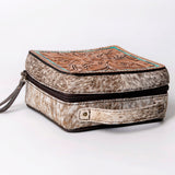 LC-ADBGA311 American Darling Jewelry Case Floral Hand Tooled Leather with Hair-On Hide