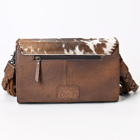 American Darling Hair-On Leather Envelope Bag with Fringe ï¿½ Western Crossbody Cowhide Purse