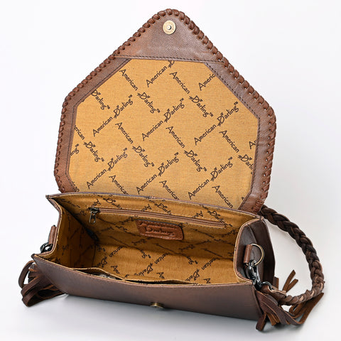 American Darling Hair-On Leather Envelope Bag with Fringe ï¿½ Western Crossbody Cowhide Purse