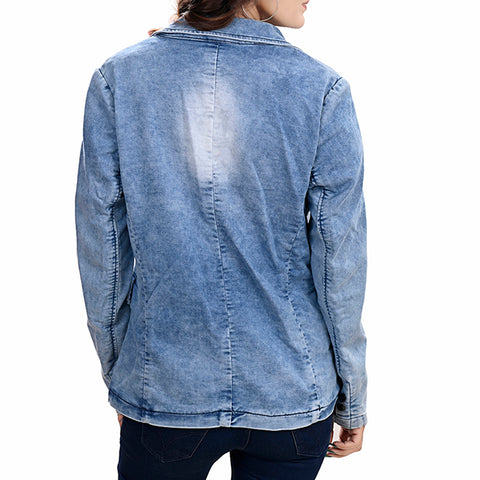 American Darling Denim & Harness Leather Western Blazer Jacket