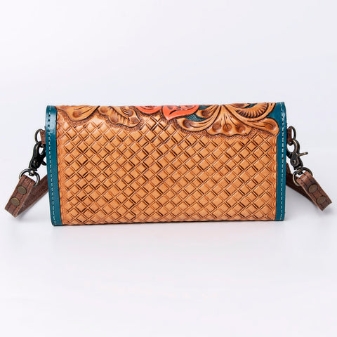 American Darling Hand Tooled Leather Wallet | Western Tooled Crossbody Wallet