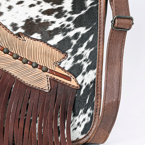 American Darling Hair-on Cowhide Fringe Chaps Bag ï¿½ Western Genuine Leather Shoulder Bag