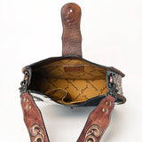 LC-ADBG1076 Hair-On Cowhide Hobo Bag with Tooled Leather Strap-Western Shoulder Purse by American Darling