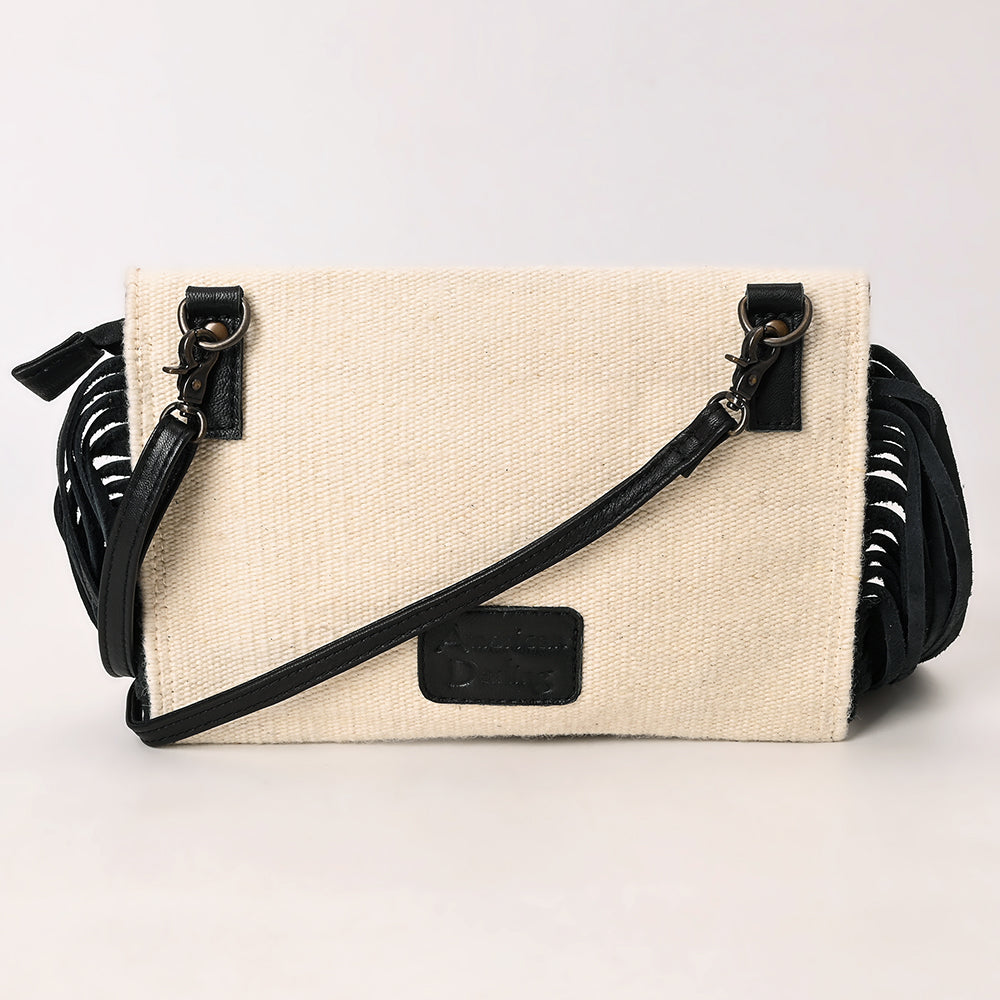 ADBGS178 Western Crossbody Envelope with Fringe - Wool Fabric