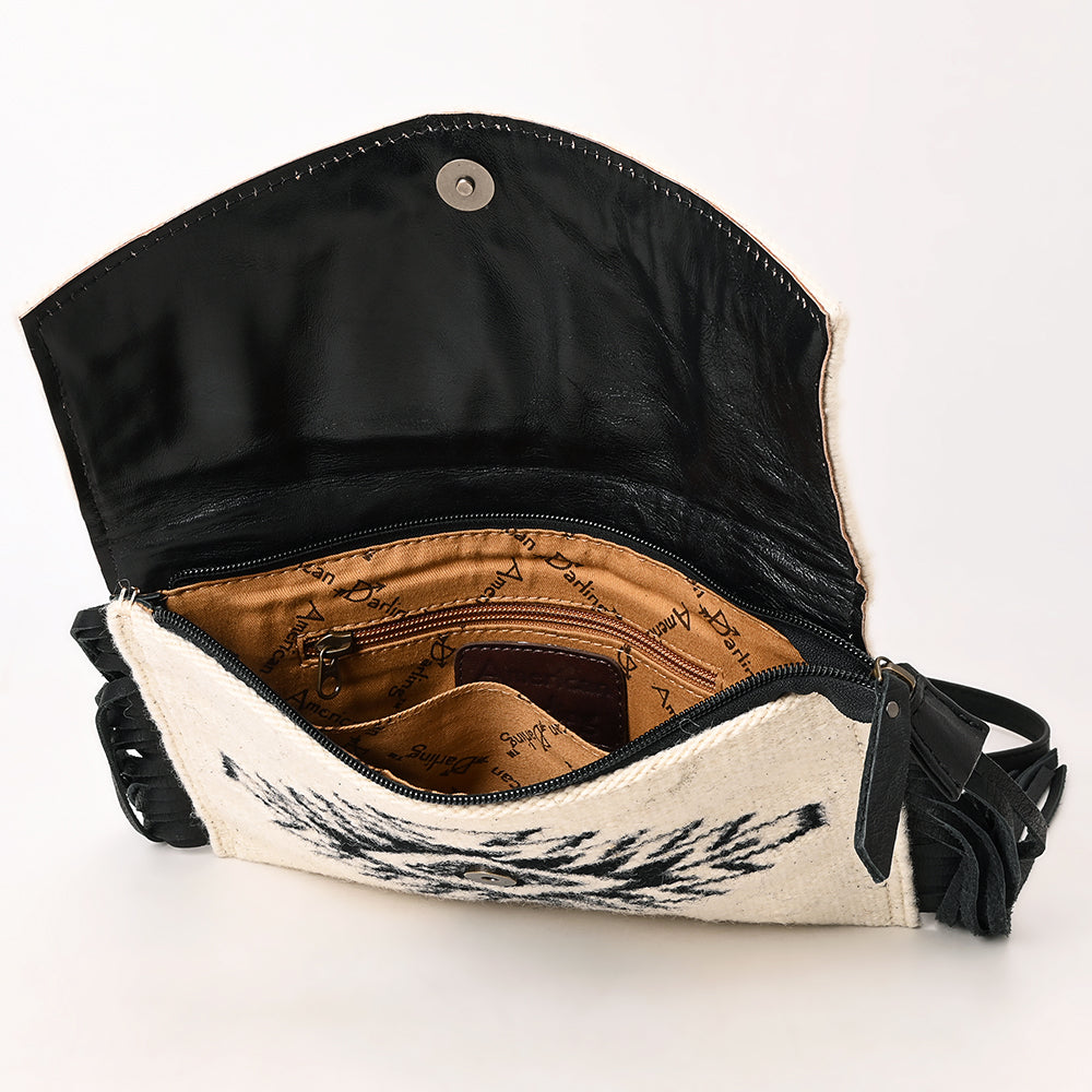 ADBGS178 Western Crossbody Envelope with Fringe - Wool Fabric