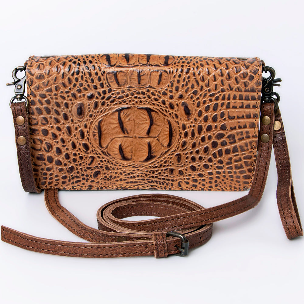 ADBG485 Embossed Crocodile Pattern Leather Organiser bag