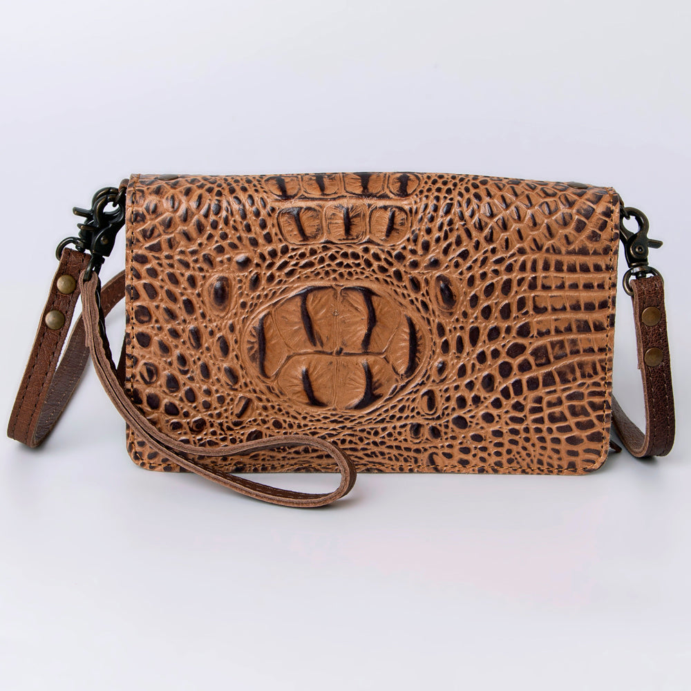 ADBG485 Embossed Crocodile Pattern Leather Organiser bag