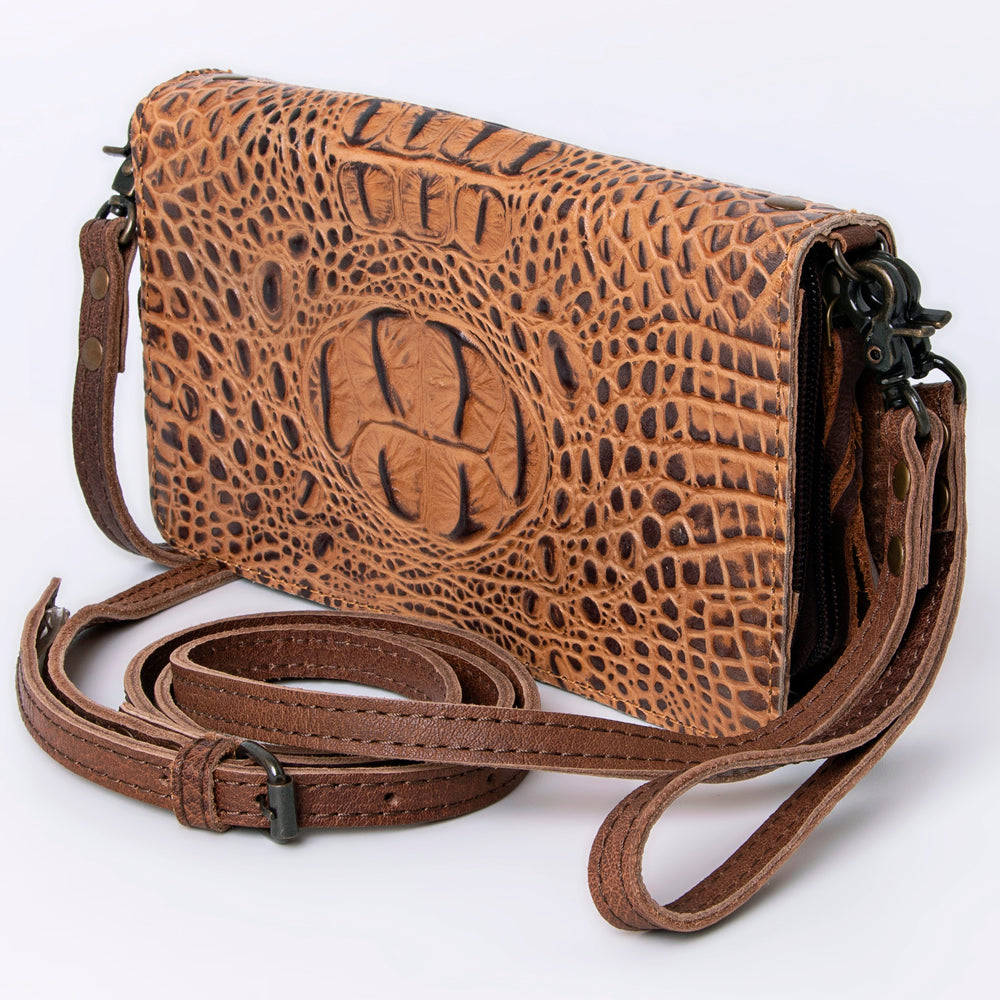 ADBG485 Embossed Crocodile Pattern Leather Organiser bag