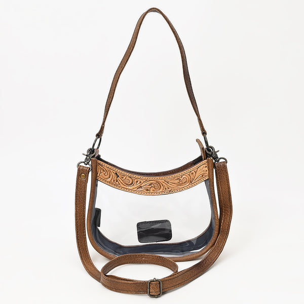 ADBG1098  Hand Tooled Floral Clear Bag Genuine Western Leather Women Bag