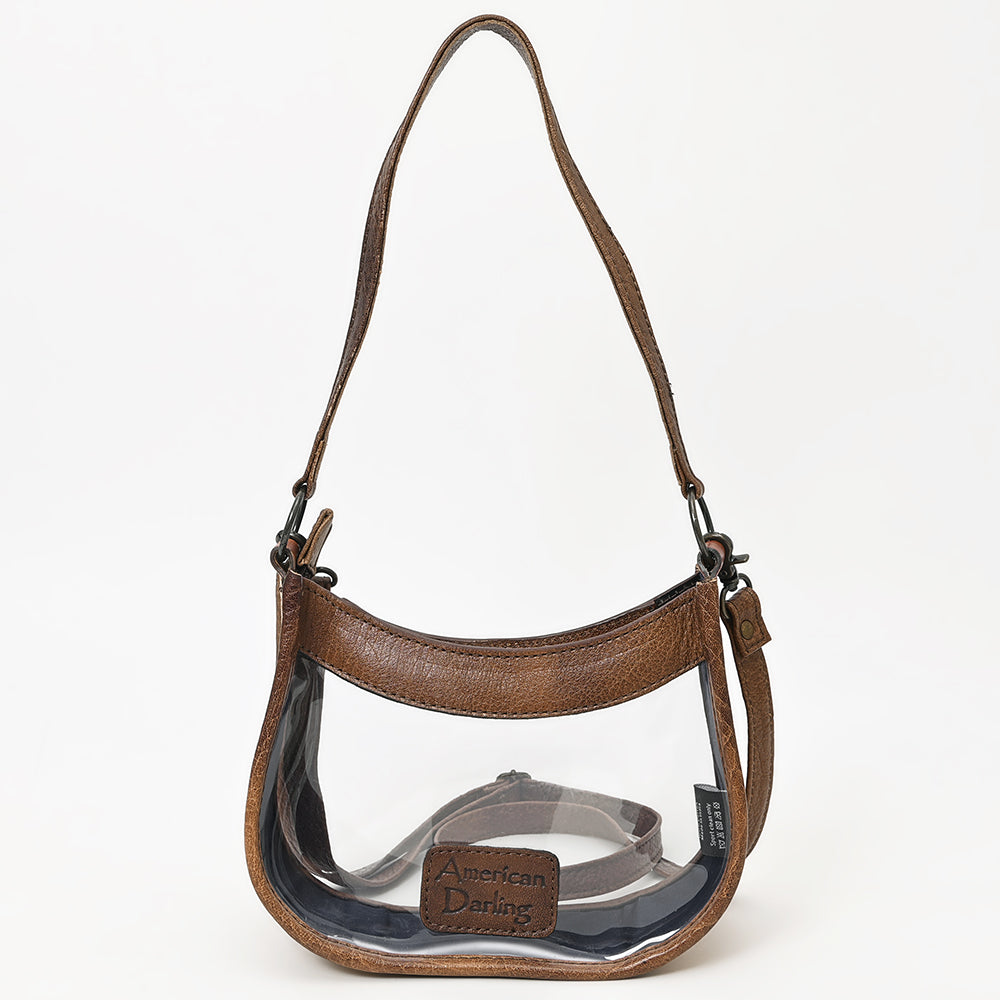 American Darling Western Leather Clear Bag with Hand Tooled Accents
