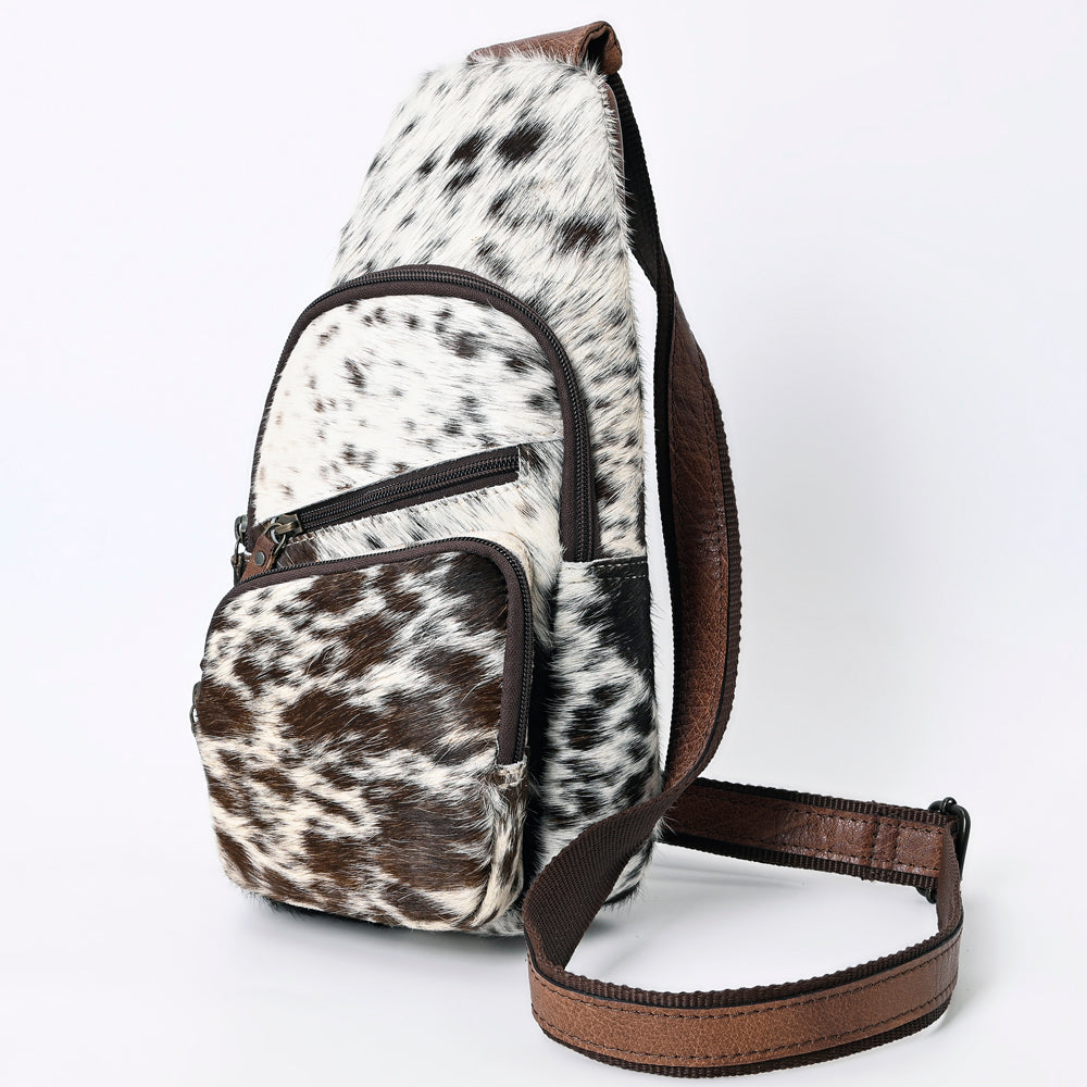 American Darling Western Hair-On Cowhide Sling Backpack - Genuine Leather Everyday Crossbody Bag