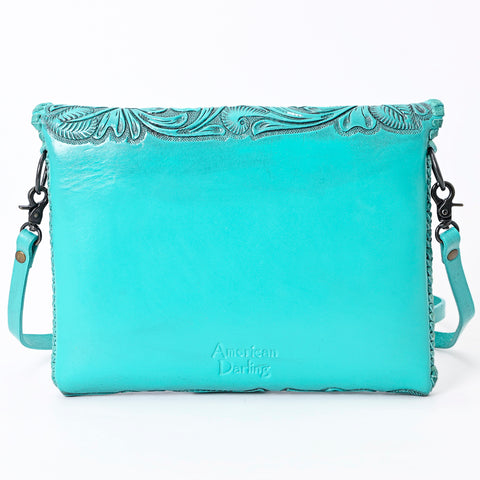 American Darling Hand-Tooled Genuine Leather Western Envelope Bag ï¿½ Floral Carved Crossbody