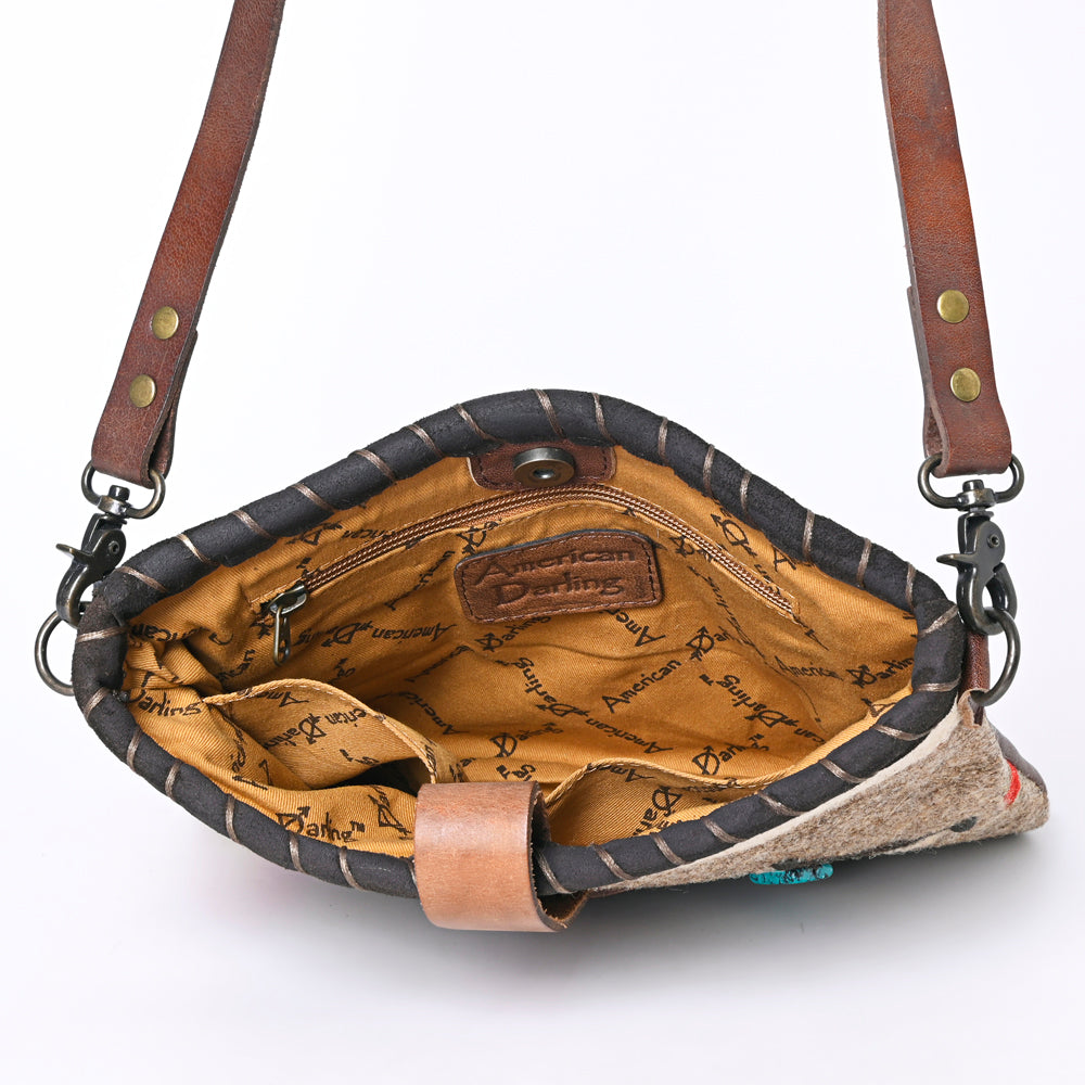 American Darling Hand-Woven Saddle Blanket Western Crossbody Bag - Genuine Leather Artisan Purse