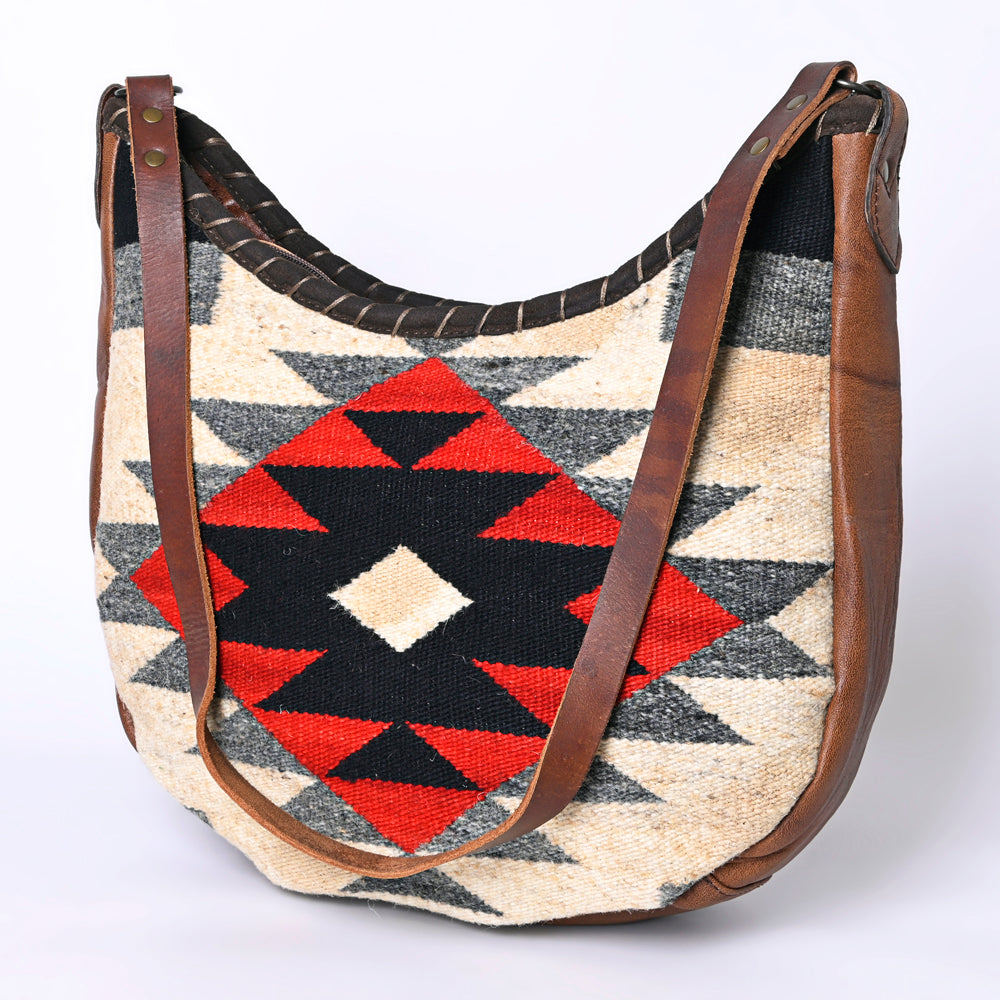 American Darling Handcrafted Western Leather Hobo Bag with Tribal Design