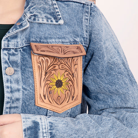 American Darling Boho Denim & Harness Jacket Sunflower Fringe Top