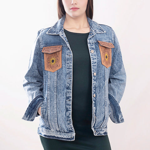 American Darling Boho Denim & Harness Jacket Sunflower Fringe Top