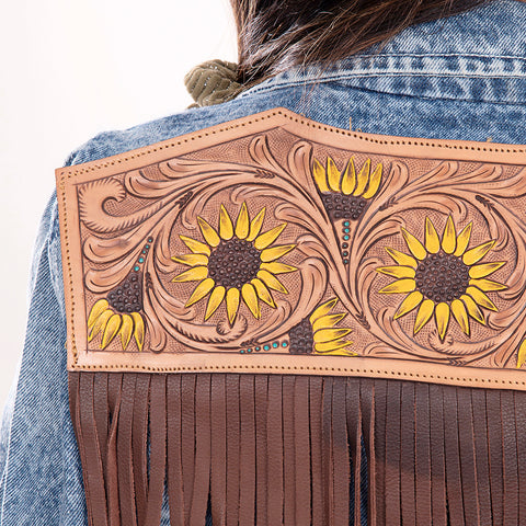 American Darling Boho Denim & Harness Jacket Sunflower Fringe Top