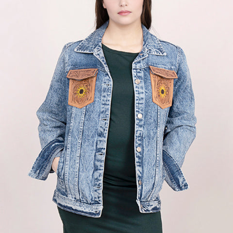 American Darling Boho Denim & Harness Jacket Sunflower Fringe Top