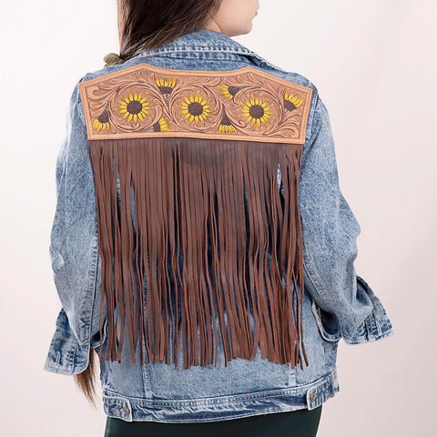 American Darling Boho Denim & Harness Jacket Sunflower Fringe Top