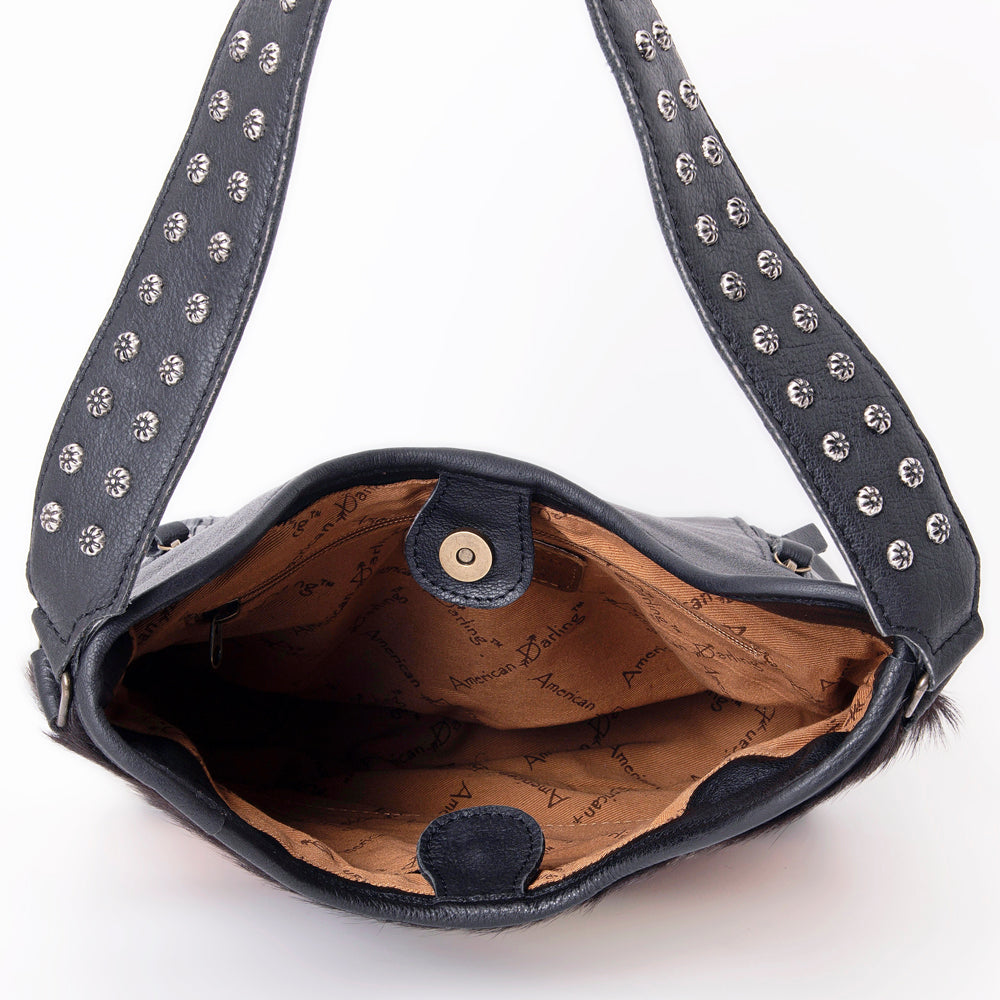 American Darling Handcrafted Cowhide Leather Hobo Bag with Tooled Floral Details - Premium Western Style