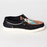 LC-ADFT133BK3 genuine leather trim shoe footwear slip on