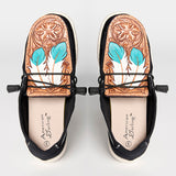 LC-ADFT133BK3 genuine leather trim shoe footwear slip on